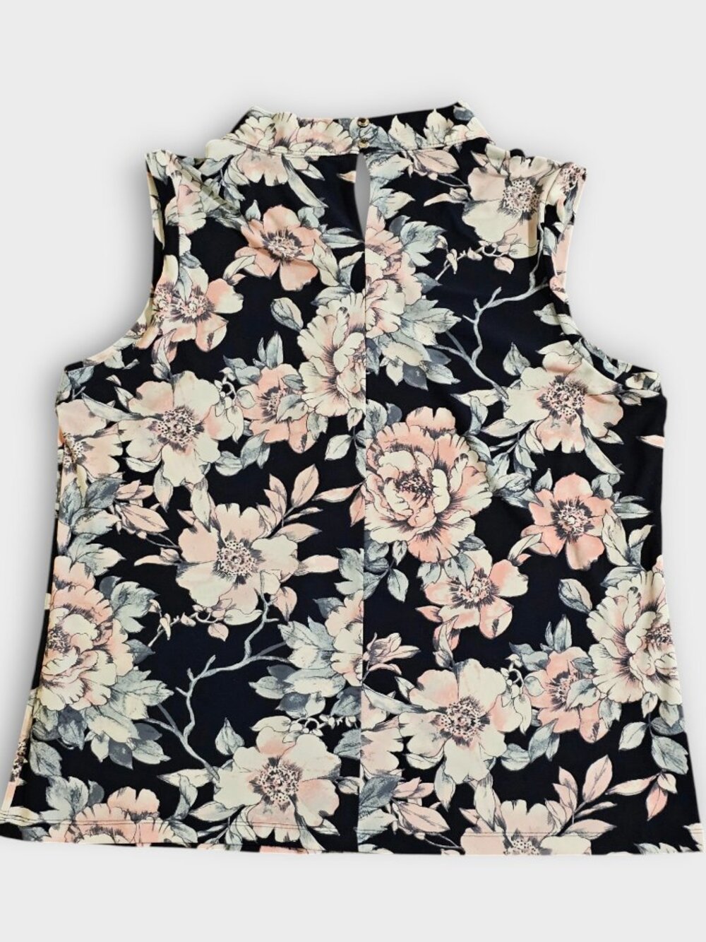 Tommy Hilfiger Floral Blouse Women’s XL Sleeveless V Neck Knot Front - Picture 7 of 14